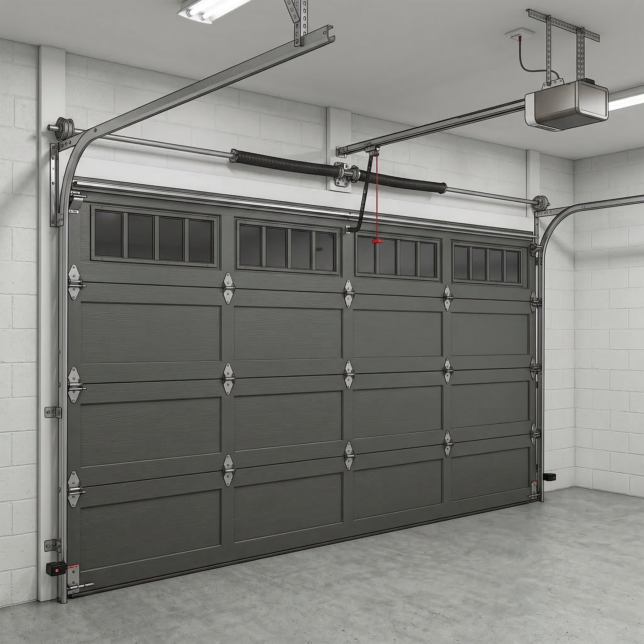 Interior view of garage door system - common problem areas in Vancouver